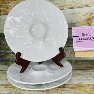 CAC China OYS-9  White Porcelain Accessories 7 Compartments Oyster Plates Set 3